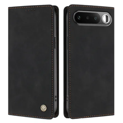 غطاء لهاتف Realme 16 5G من HX بخاصية حجب RFID، محفظة بحامل، غطاء جلد قلّاب - أسود