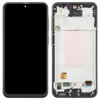 لـ هاتف سامسونج جالكسي A36 5G A366 قطعة شاشة LCD ومحول رقمي من الدرجة C مع هيكل (بتقنية TFT) (بدون شعار) - أسود