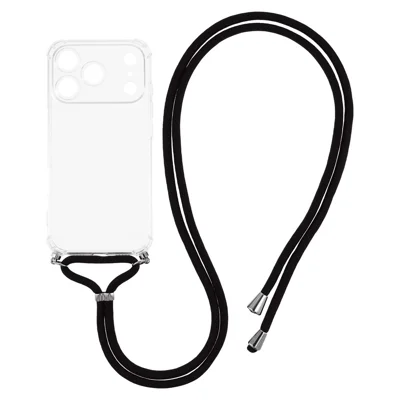 For iPhone 18 Pro Max  /  17 Pro Max Case Reinforced Corner TPU Clear Phone Cover with Lanyard