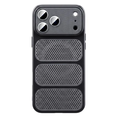 Coque pour iPhone 18 Pro Max / 17 Pro Max compatible MagSafe, coque triple ventilation de refroidissement en PC+TPU - Noir