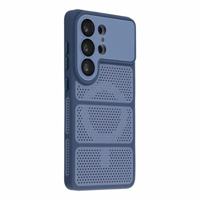 Cover magnetico per Samsung Galaxy S25 Ultra, custodia di raffreddamento a tre zone in PC+TPU resistente ai graffi - Blu