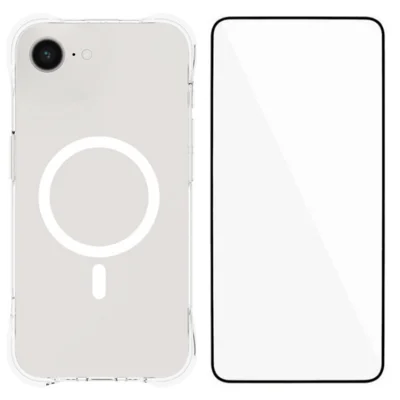 WANLONFENG na iPhone 16e / iPhone 17e WL2 Seria 2,0 mm Magnetyczna Obudowa Przezroczysta TPU Pokrywa Tylna z Folią Ochronną - Przezroczysta