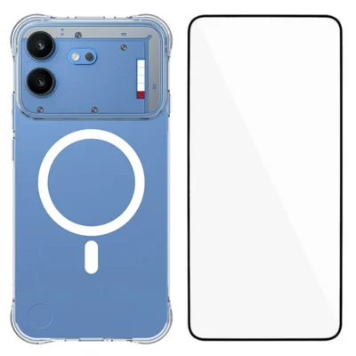  WANLONFENG for Nothing Phone (4b) WL2 Series 2.0mm Magnetic Case Clear TPU Phone Back Cover with Screen Film - Transparent
