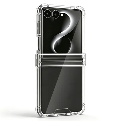 Capa para Samsung Galaxy Z Flip8 Capa de Proteção para Dobradiça à Prova de Choques em Material Compósito PC + TPU 2,0 mm - Transparente