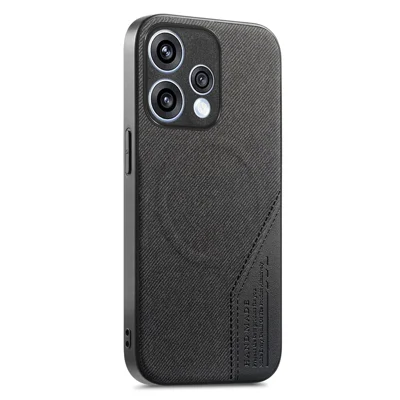 For Oppo Reno15 Pro 5G (Global) Magnetic Case Cloth Texture PU Leather + PC + TPU Phone Cover - Black