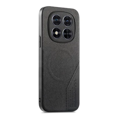 Magnetische Hülle für Xiaomi Redmi Note 15 Pro 4G (Global) aus Stoffoptik, PU-Leder + PC + TPU, Handyhülle – Schwarz