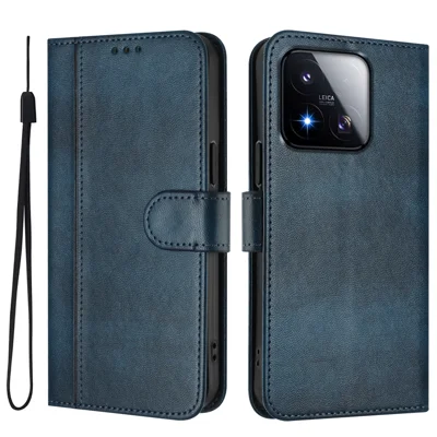 Für Xiaomi 17 Max Hüllen Brieftasche Ständer Retro-Textur Ledertelefonhülle mit Lanyard - Blau