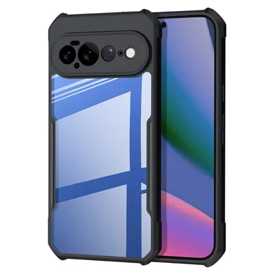 XUNDD Coque pour Google Pixel 11 Pro XL, étui résistant aux chutes en TPU + acrylique transparent avec dos clair - Noir