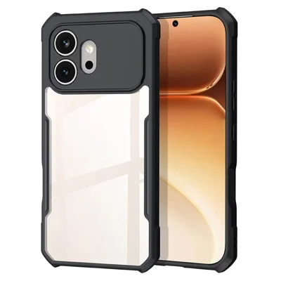 XUNDD Für Honor 600 5G Hülle Sturzsicher TPU + Acryl Transparente Handyhülle - Schwarz