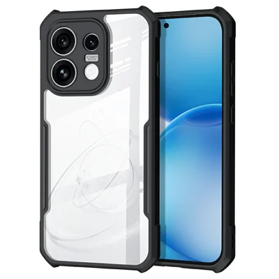 XUNDD Para Oppo Reno16 F 5G / Reno16 FS 5G Capa à Prova de Quedas TPU + Acrílico com Fundo Transparente - Preto