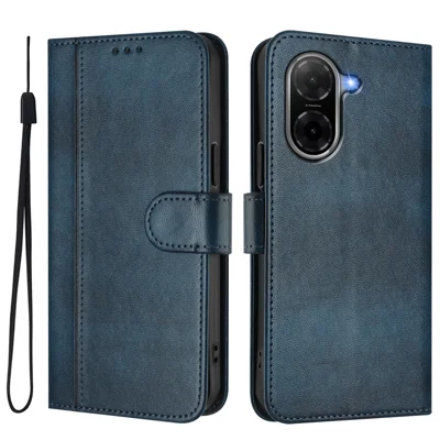  For Xiaomi Redmi A5 4G (Global) (171.8mm) / Xiaomi Redmi A7 4G Cases Wallet Stand Retro Texture Leather Phone Cover with Lanyard - Blue