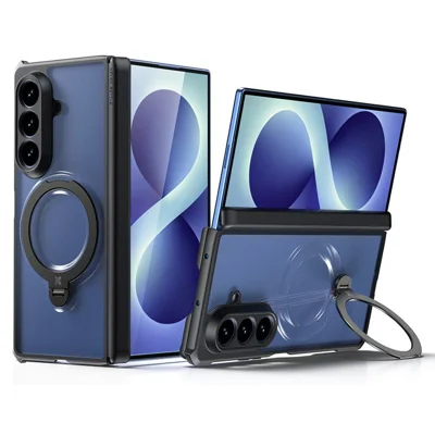 XUNDD til Samsung Galaxy Z Fold8 Ultra Case Magnetisk Roterbar Stand 1,8 mm Tykt PC + TPU Stødfast Telefondek - Sort