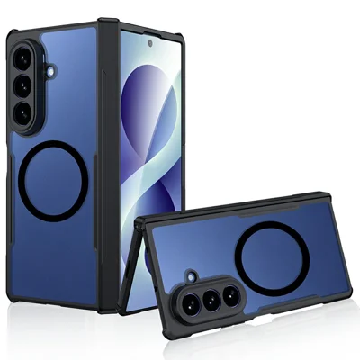 XUNDD For Samsung Galaxy Z Fold8 Ultra Magnetic Case TPU + PC Folding Hinge Shockproof Phone Cover - Black