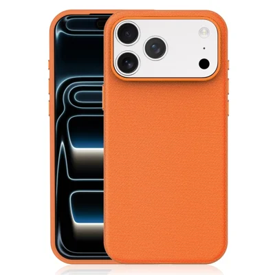 Магнитный чехол для iPhone 18 Pro Max из технической ткани с покрытием TPU + PC, ударопрочный чехол — оранжевый