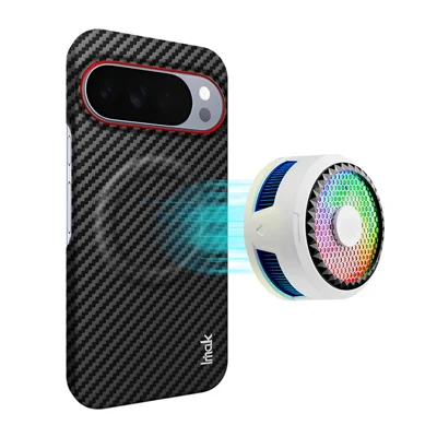IMAK for Google Pixel 10 Pro / Google Pixel 10 Ruiyi Series Magnetic Case Carbon Fiber Texture Leather + PC Phone Cover - As Shown