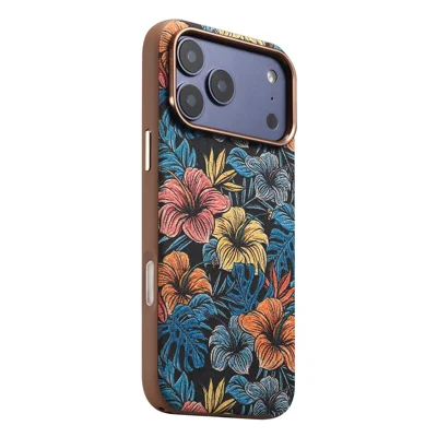DENIOR pour iPhone 18 Pro Max / 17 Pro Max Étui Magnétique Design Rétro en Liège + Cuir + TPU Étui Antichoc - Bleu