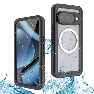 REDPEPPER FS Series Für Google Pixel 11 Pro IPX8 Wasserdichtes Gehäuse PC TPU PET Klar Magnetische Handyhülle - Schwarz