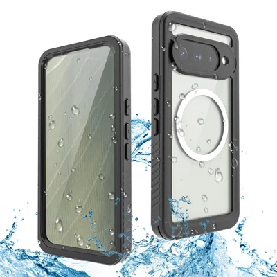 REDPEPPER Série FS pour Google Pixel 11 Étui Étanche IPX8 en PC TPU PET Couverture Magnétique Transparente - Noir