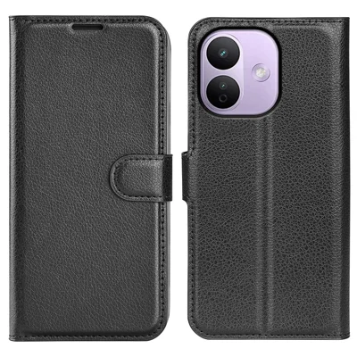 For Xiaomi Redmi Note 17 Pro Max 5G / Note 17 Pro+ 5G Case Wallet Stand Litchi Texture Shockproof Leather Phone Cover - Black