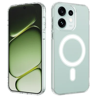 För Oppo Reno16 FS 5G / Oppo Reno16 F 5G Clear Mobil Magnetisk Hölje TPU + Akryl Bakplatta - Transparent
