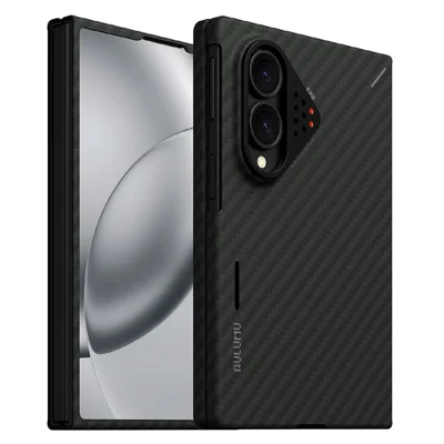 AULUMU för Samsung Galaxy Z Fold8 Aramidfiberfodral Urta Tunnt Skal med Verklig Tidstemperaturövervakning - Svart