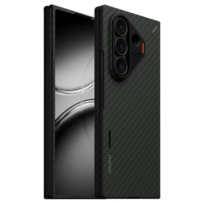 AULUMU til Samsung Galaxy Z Fold8 Ultra 1500D Aramidfiber-kølingscase med temperaturindikator, ekstra tynd telefonbeskyttelse - Sort