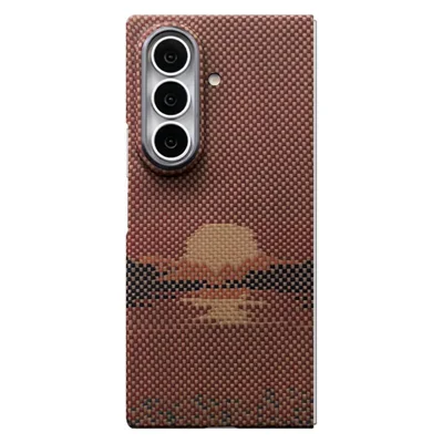 Voor Samsung Galaxy Z Fold8 Ultra Magnetische Case Grote Cameravak Aramidenvoer Telefoonhoes met Metalen Lensframe - Zon