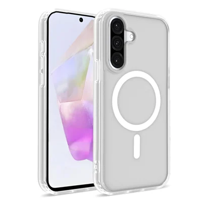 Magnetisk skåll för Samsung Galaxy A56 5G 2,0 mm skinnvänlig TPU PC skåll mot stötar - Vit