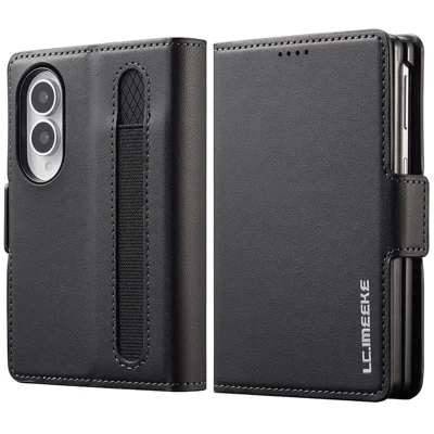 LC.IMEEKE L1 Series dla Samsung Galaxy Z Fold8 Etui z Kожuszki PU z Portfelem i Stojakiem Ochronna Obudowa na Telefon - Czarny