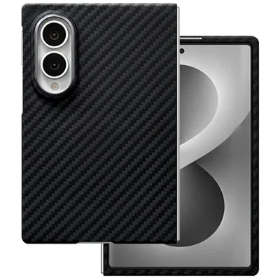 For Samsung Galaxy Z Fold8 Magnetic Case 1500D Coarse Texture Aramid Fiber Phone Cover with Metal Lens Frame