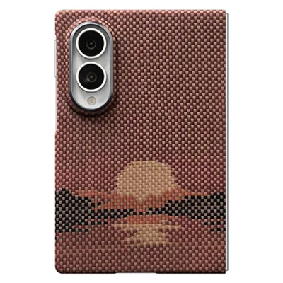 För Samsung Galaxy Z Fold8 Magnetisk Skal Stort Kamerahål Aramidfiber Mobilskal med Metalllinsram - Sol