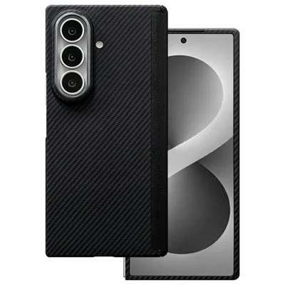 For Samsung Galaxy Z Fold8 Ultra Magnetic Case Hinge Protection Aramid Fiber 600D Fine Texture Phone Cover with Front Frame - Black