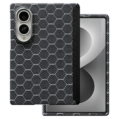 For Samsung Galaxy Z Fold8 Magnetic Case Hinge Protection Honeycomb Texture Aramid Fiber Phone Cover with Front Frame