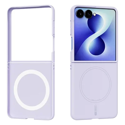 ABEEL Magnetic Case For Samsung Galaxy Z Flip8 Skin Touch Liquid Silicone Phone Back Cover - Purple