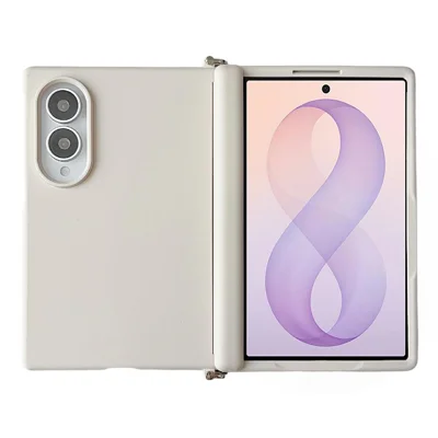 Für Samsung Galaxy Z Fold8 Magnetische Hülle mit vollständigem Scharnier-Schutz, Mattes Finish, Stoßfeste Klapp-Handyhülle - Cremeweiß