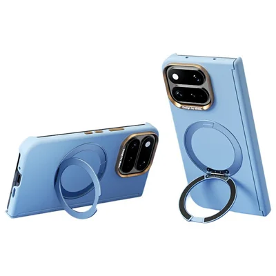 ABEEL for Google Pixel 11 Pro Fold Magnetic Case Ring Kickstand Liquid Silicone Feel PC Phone Cover - Sky Blue
