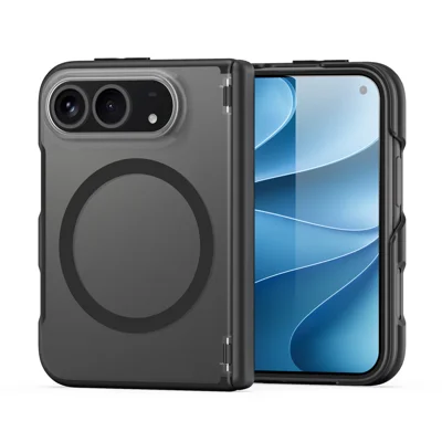 DUX DUCIS für iPhone Fold Magnetische Hülle Expn Serie PC + TPU Handy-Rückseite - Schwarz