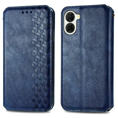 For ZTE nubia S2 Case Rhombus Imprint PU Leather Wallet Phone Cover - Blue