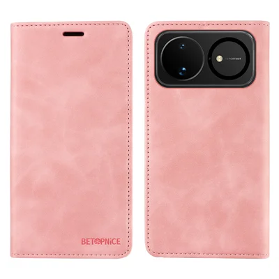 BETOPNICE til Huawei nova 16 5G Etui med Magnetlukning, RFID-blokerende Walletstand, Læderetui til Telefon - Pink