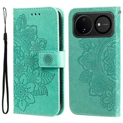 For Huawei nova 16 5G Case Blomstermønster PU Læder Wallet Ståtelefondæksel - Grøn