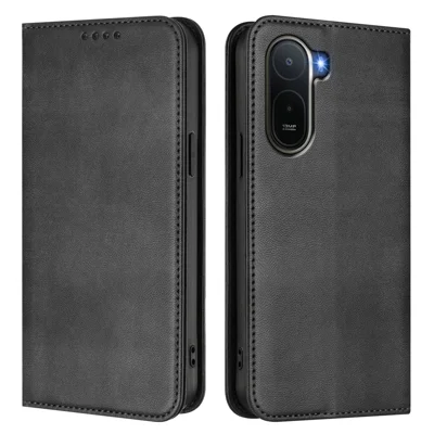 Per Xiaomi Redmi A7 Pro 4G (171,56 mm) / Xiaomi Redmi A7 Pro 5G / Xiaomi Poco C85x 5G / Xiaomi Poco C81 4G Custodie Portafoglio in Pelle con Texture Retrò, Blocco RFID, Nera