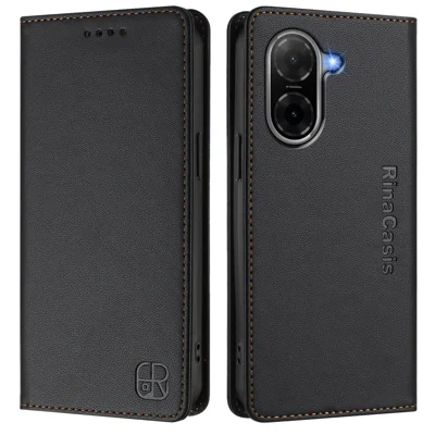  For Xiaomi Redmi A5 4G (Global) (171.8mm) / Xiaomi Redmi A7 4G RINACASIS RC01 Leather Case Phone Cover with RFID Blocking Wallet Stand - Black