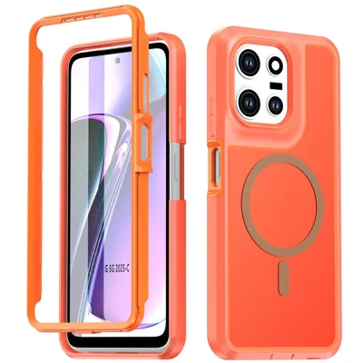 For Motorola Moto G (2026) 5G  /  Moto G (2025) 5G  /  Moto G Play (2026) 5G Magnetic Case Contrast Color PC + TPU Shockproof Phone Cover - Orange