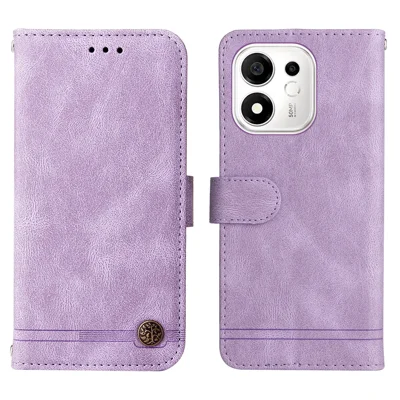 For Honor 600 Smart 5G / X7e Plus 5G Leather Wallet Cases Skin Touch Phone Cover Stand with Strap - Purple