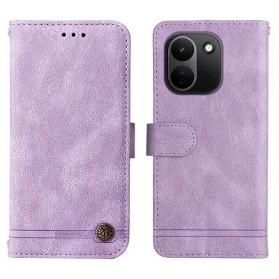 Capa Carteira em Pele para Xiaomi Redmi Note 17 Pro+ 5G, Capa Tátil com Suporte e Alça - Roxo
