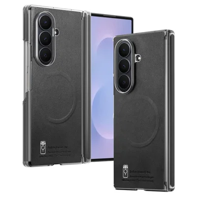 For Samsung Galaxy Z Fold8 Ultra Magnetic Phone Case Dual-axis Shockproof PU Leather PC TPU Protection Cover - Black