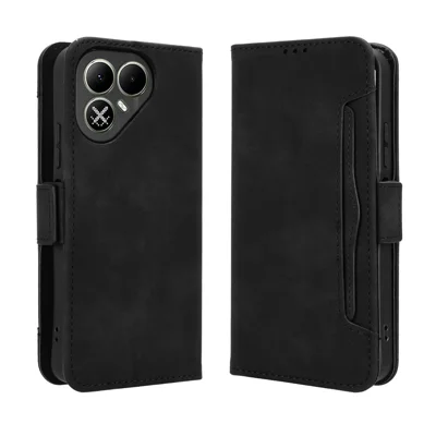 For TECNO Pova 8 5G Leather Case Phone Wallet Cover with Multiple Card Slots - Black