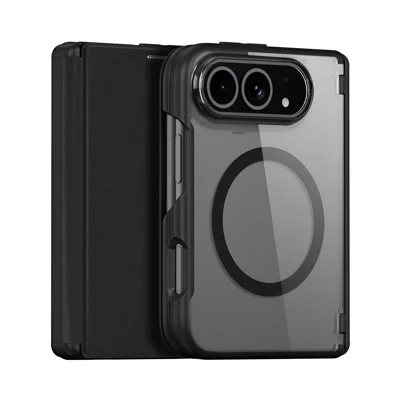DUX DUCIS für iPhone Fold Magnetisches Etui Skin X Pro Serie Flip Ledertasche - Schwarz