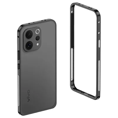 For vivo X300 E 5G Bumper Case Metal Frame Heat Dissipation Cover - Black