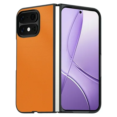 For Google Pixel 11 Pro Fold Case PU Leather Coated PC + TPU Anti-Drop Phone Cover - Orange